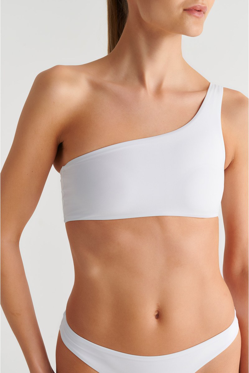 RECYCLED SWIMWEAR ONE SHOULDER STYLE BIKINI TOP-26801010-100