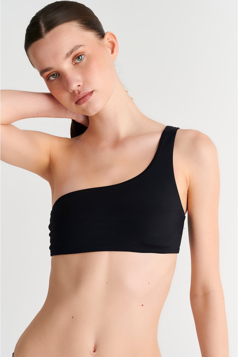 RECYCLED SWIMWEAR ONE SHOULDER STYLE BIKINI TOP-26801010-110