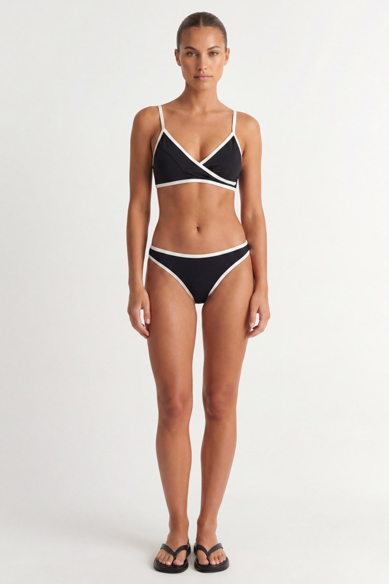 TWO-TONE STYLED TRIANGLE SWIMWEAR BIKINI TOP-26801029-110