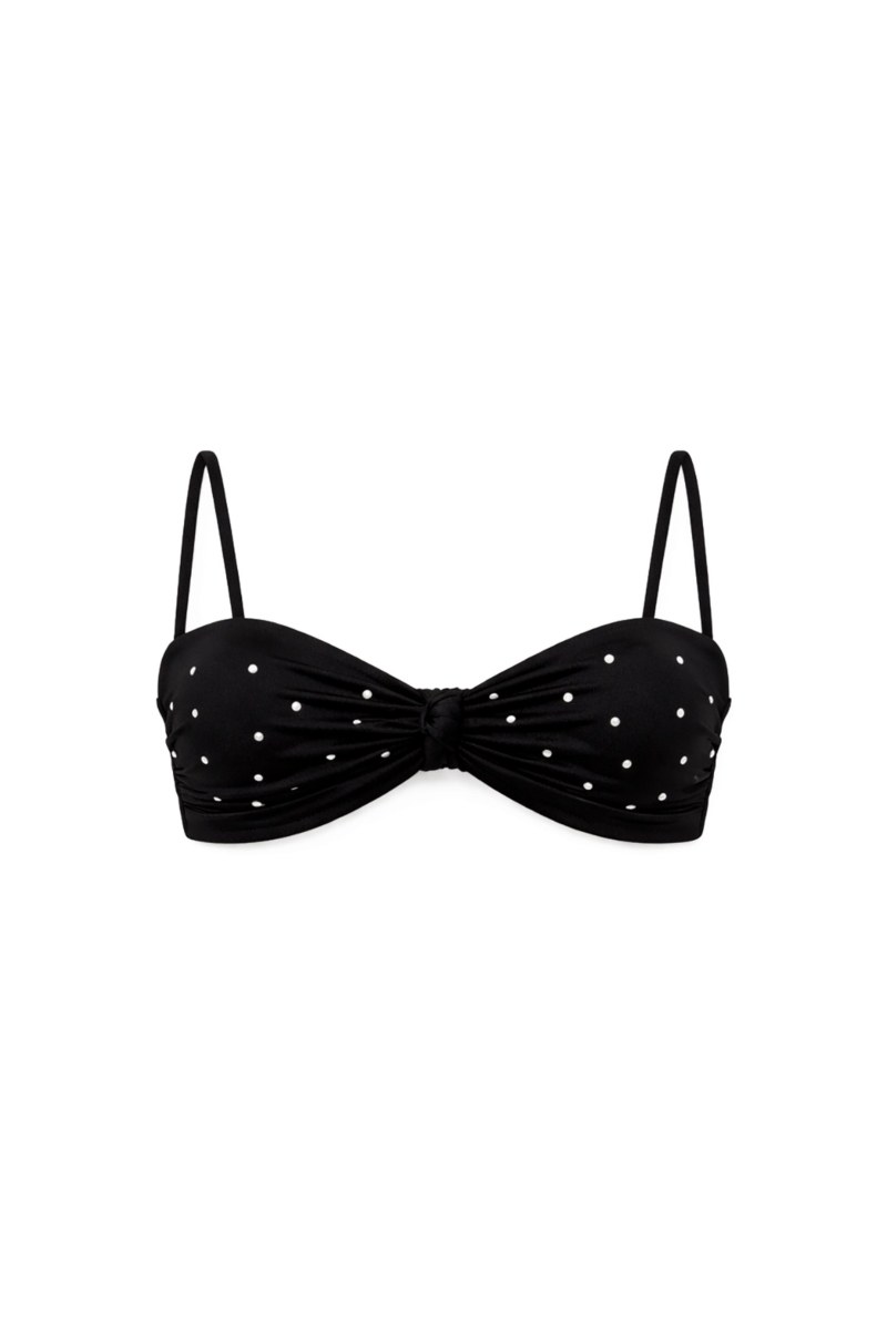 FAUX PEARL-EMBELLISHED STRAPLESS SWIMWEAR BIKINI TOP-26801046-110