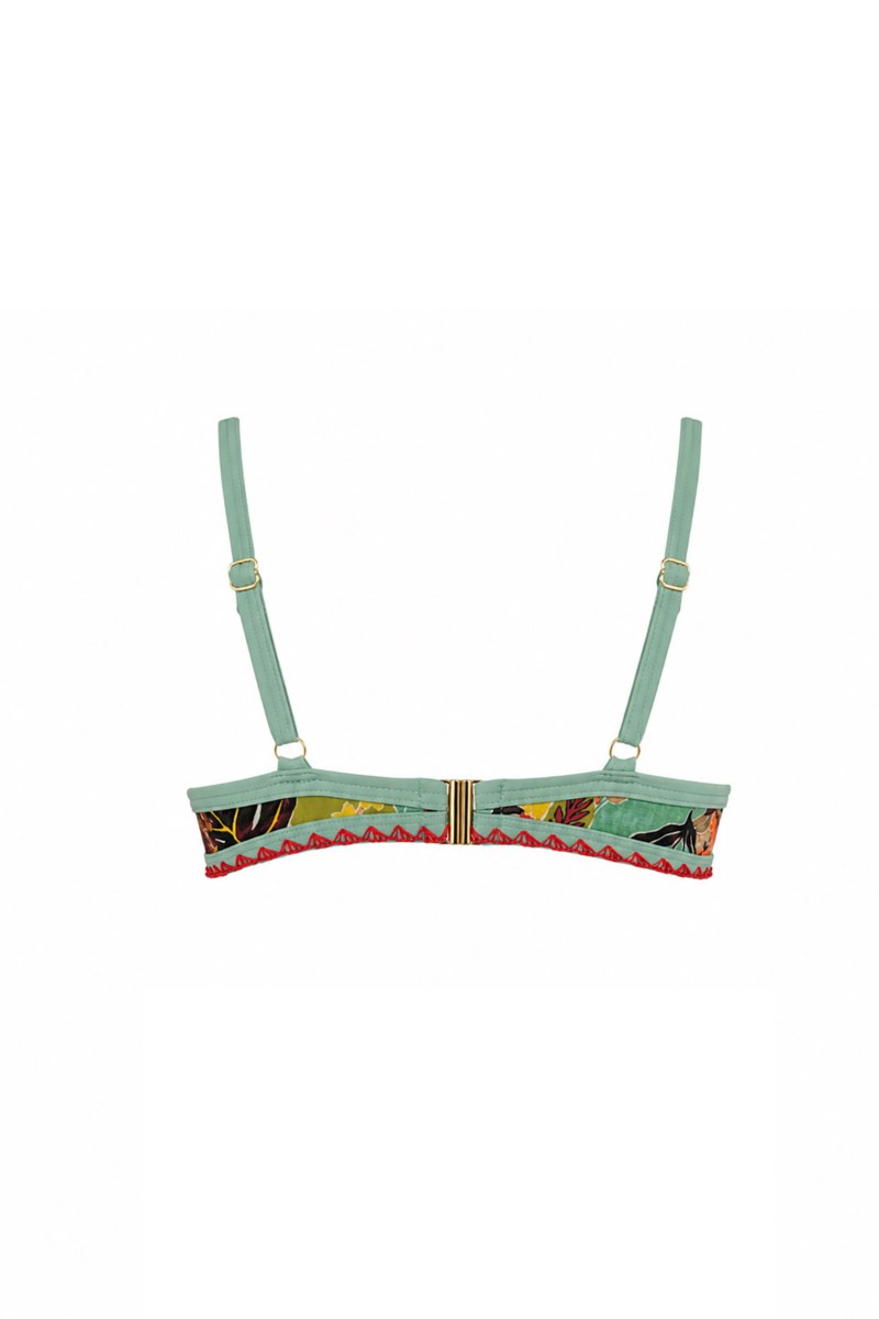 FLORAL PRINTED TRIANGLE SWIMWEAR BIKINI TOP-26801115-847