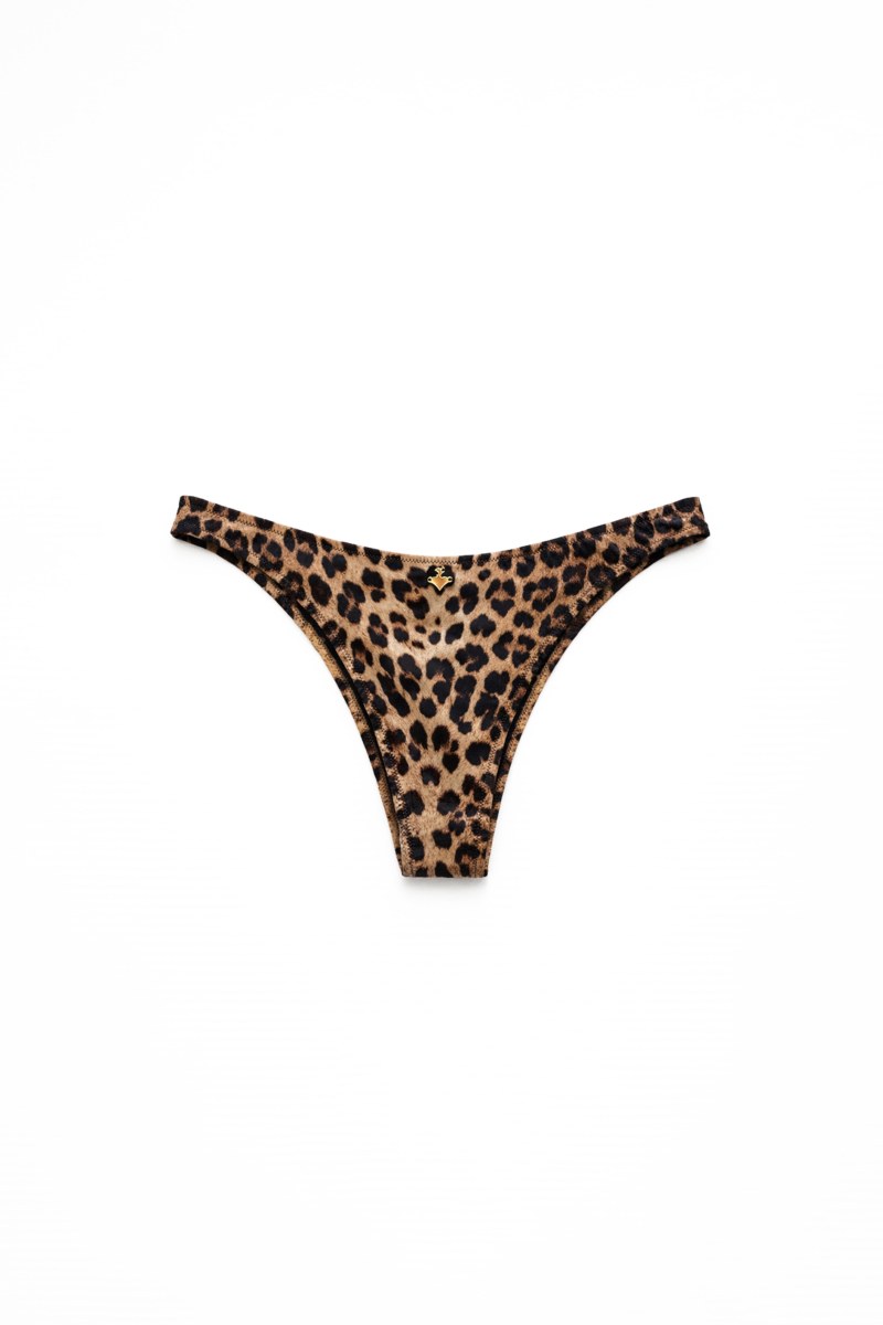 LEOPARD PRINTED BRAZILIAN SWIMWEAR BIKINI SLIP-26802012-331