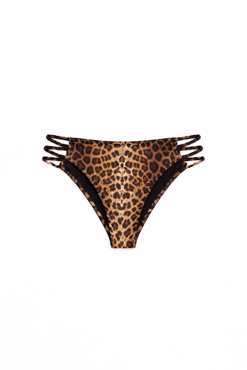 LEOPARD PRINTED SWIMWEAR BIKINI BRIEF WITH SIDE CUT-OUTS-26802015-331