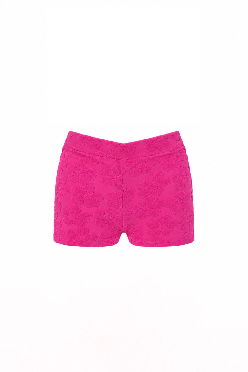 HIGH WAISTED TEXTURED SHORTS BIKINI BOTTOM-26802031-717