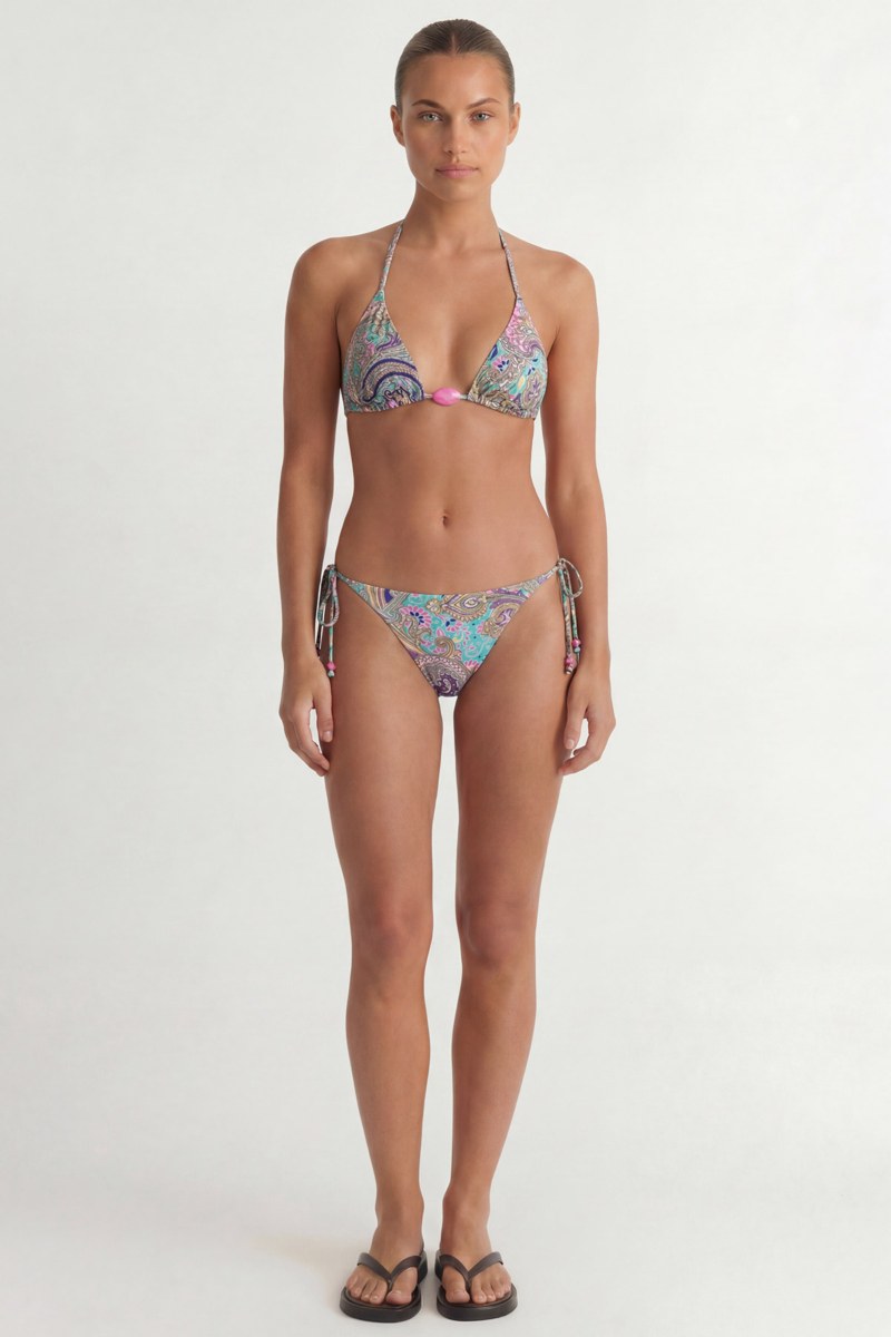 TIE-SIDE MULTICOLOR PRINTED SWIMWEAR BIKINI SLIP-26802049-937