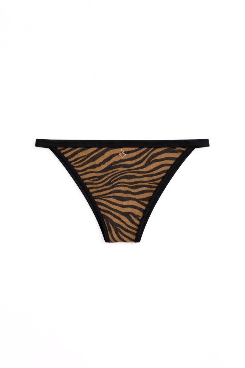 ZEBRA PRINTED SWIMWEAR BIKINI SLIP-26802052-303