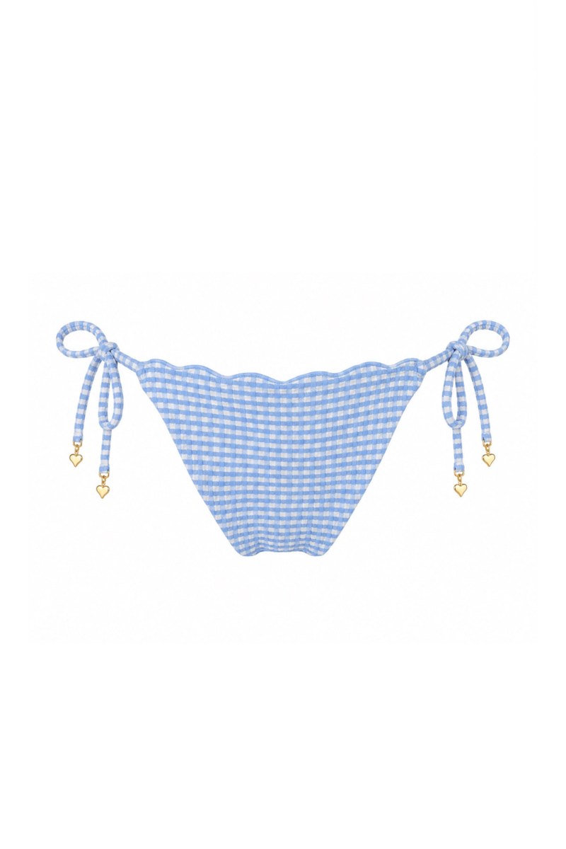 GINGHAM PRINT TIE-SIDE BIKINI BOTTOM-26802076-444