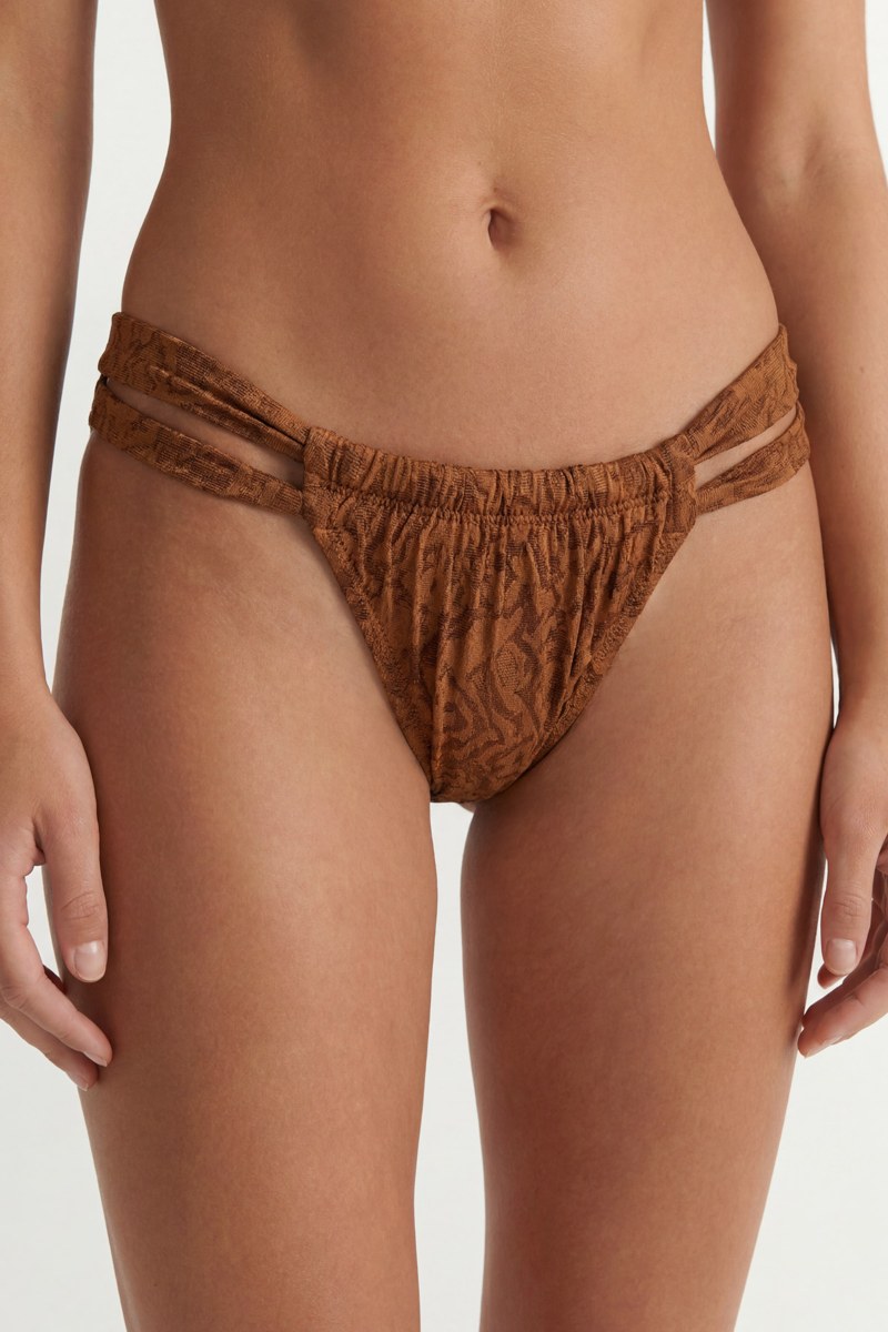 ANIMAL PRINTED BRAZILIAN BIKINI BOTTOM WITH DOUBLE STRAPS-26802120-615
