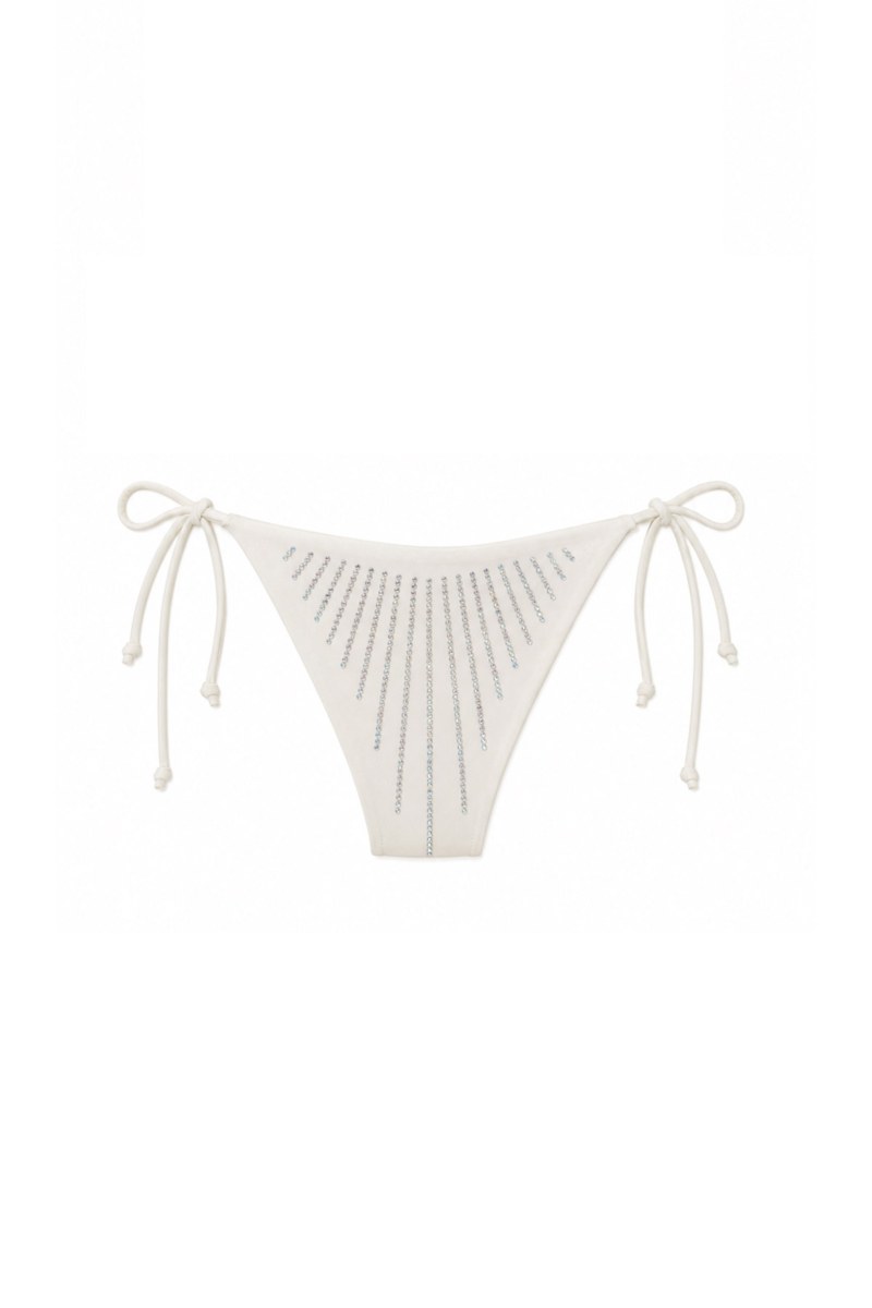 STRASS EMBELLISHED TIE-SIDE SWIMWEAR BIKINI SLIP-26802128-100