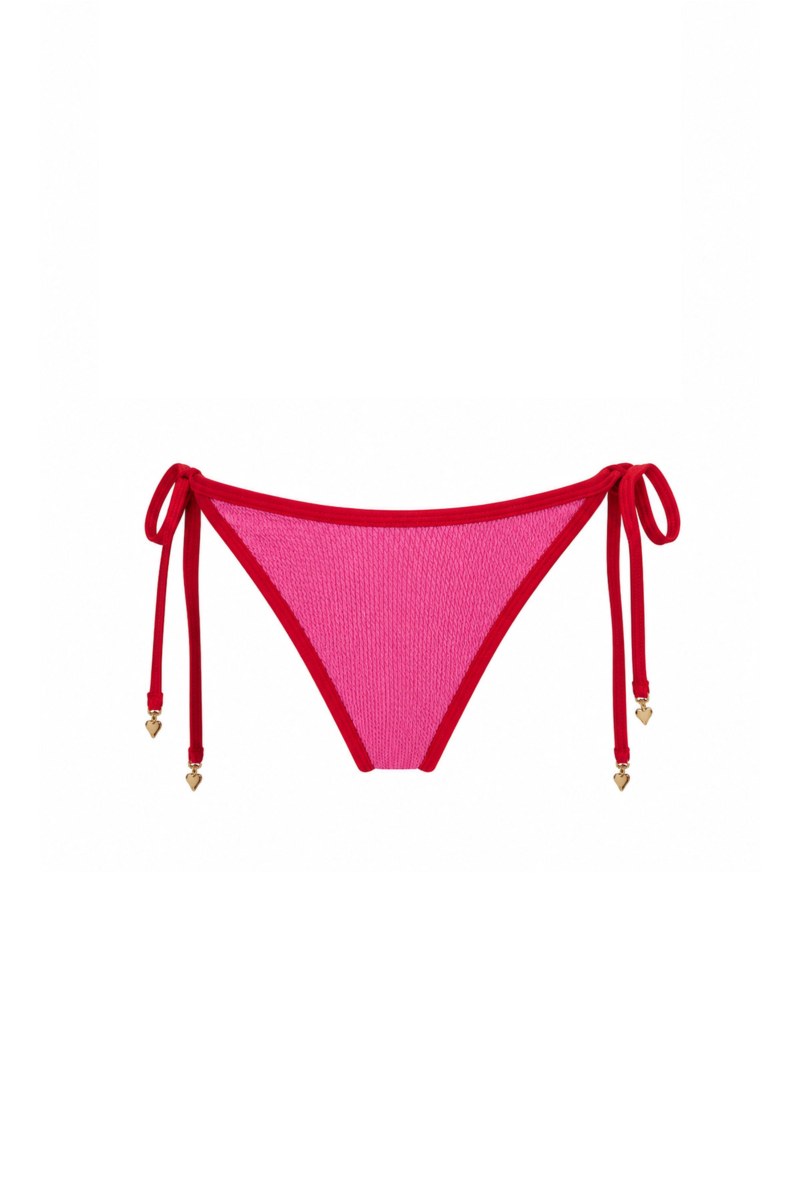 TWO-TONE CRINKLED SWIMWEAR TIE-SIDE BIKINI SLIP-26802137-629