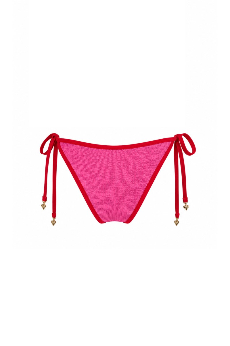 TWO-TONE CRINKLED SWIMWEAR TIE-SIDE BIKINI SLIP-26802137-629