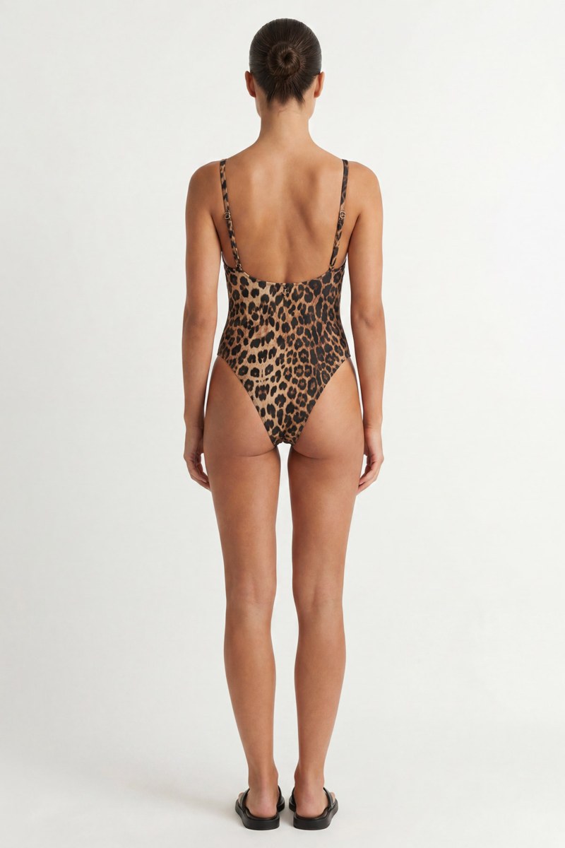 LEOPARD PRINTED BRAZILIAN ONEPIECE SWIMSUIT WITH OPEN BACK-26804006-331