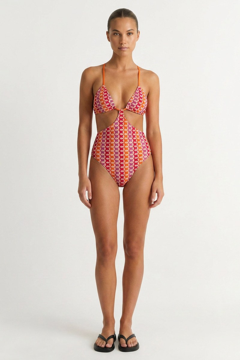 'V' PLUNGED CROCHET ONEPIECE SWIMSUIT-26804017-999