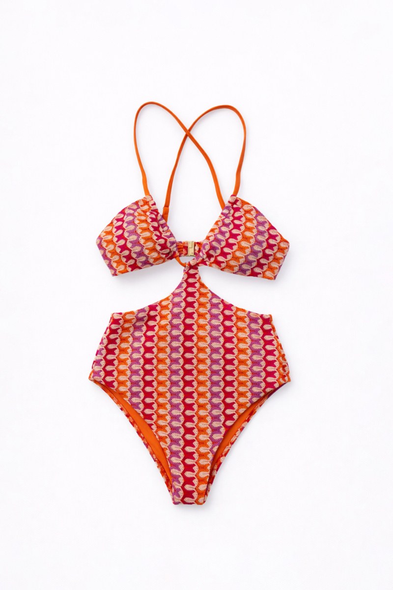 'V' PLUNGED CROCHET ONEPIECE SWIMSUIT-26804017-999