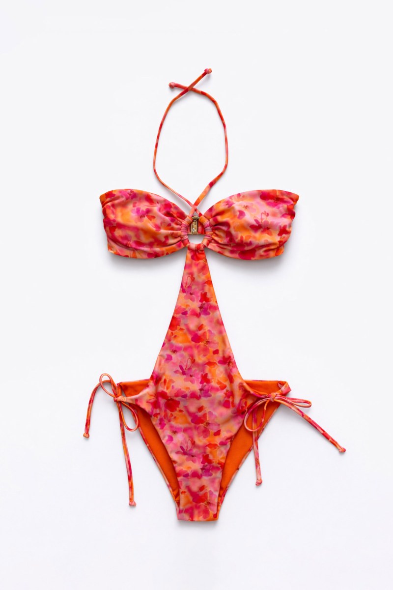 MULTICOLOR PRINTED ONEPIECE STRAPLESS SWIMSUIT-26804024-950