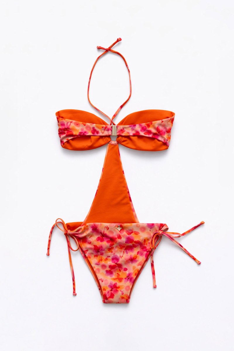 MULTICOLOR PRINTED ONEPIECE STRAPLESS SWIMSUIT-26804024-950