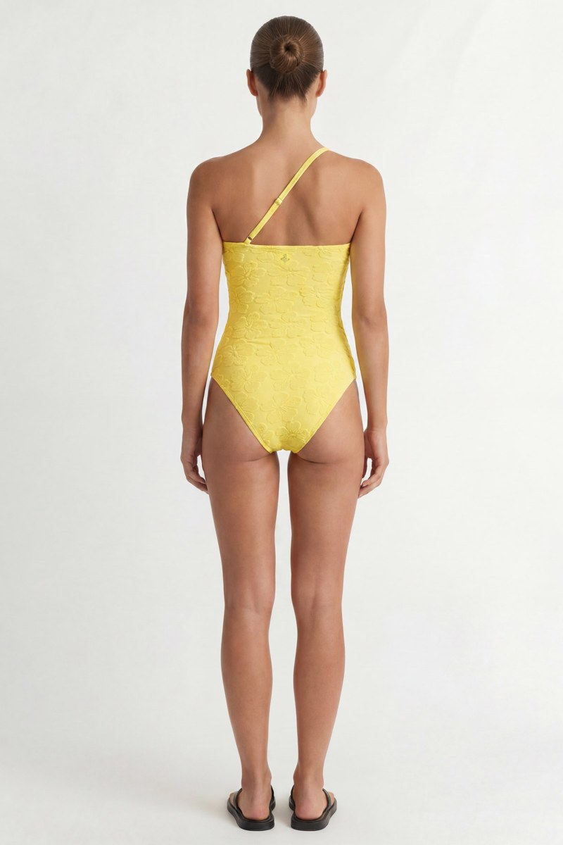 TEXTURED ONE SHOULDER ONEPIECE SWIMSUIT-26804030-602