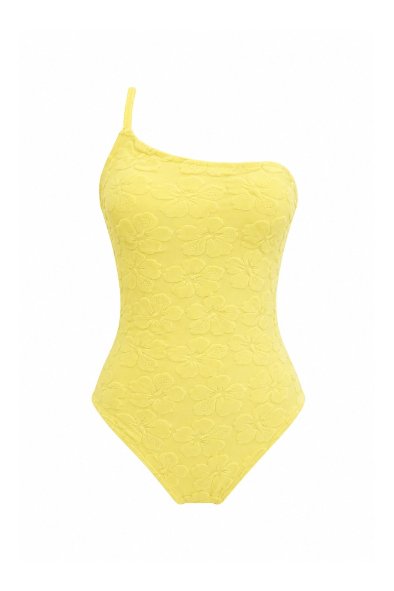 TEXTURED ONE SHOULDER ONEPIECE SWIMSUIT-26804030-602