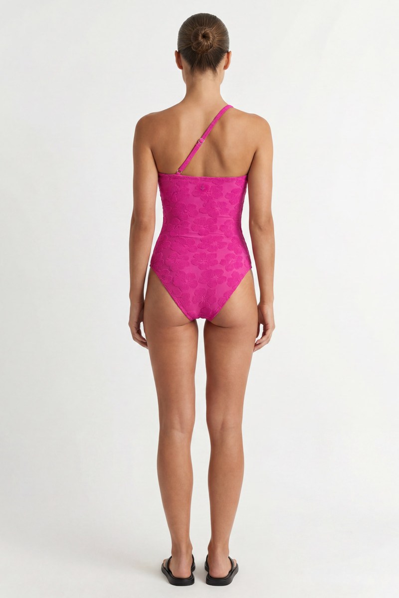 TEXTURED ONE SHOULDER ONEPIECE SWIMSUIT-26804030-717
