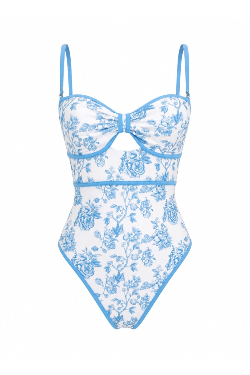 FLORAL PRINTED ONEPIECE SWIMSUIT WITH CUT-OUT DETAIL-26804075-420