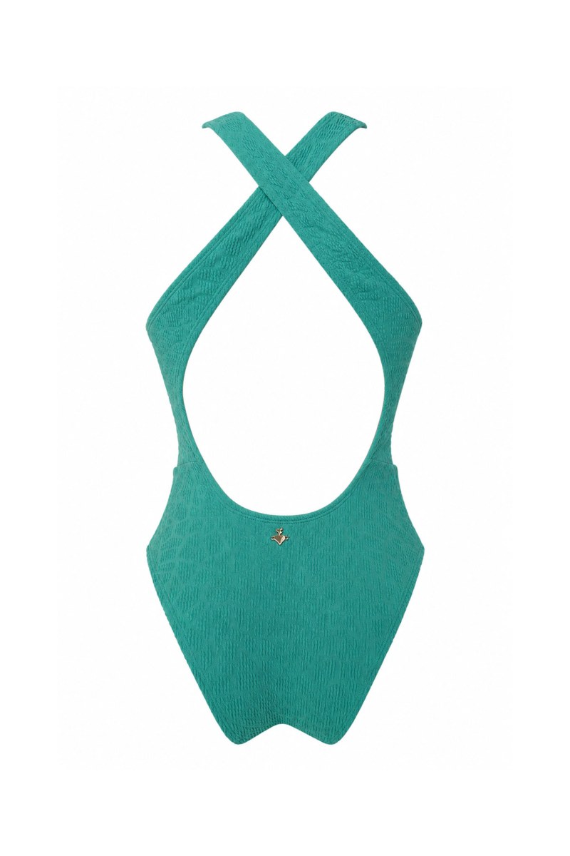 CRINKLED ONEPIECE SWIMSUIT WITH CROSSED STRAPS-26804138-516