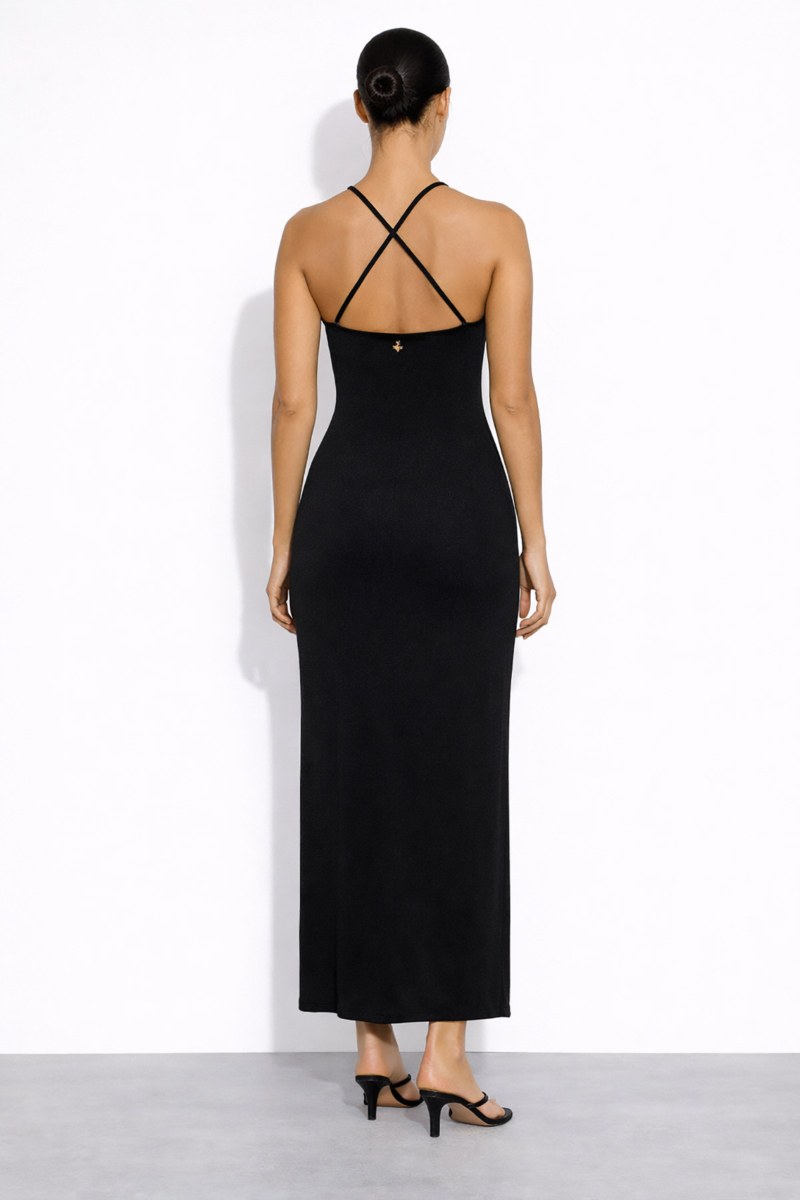 MAXI DRESS WITH STRAPPY CROSSED BACK-26805105-110