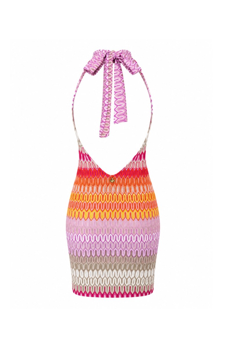 SEMI-SHEER CROCHET MINI DRESS WITH OPEN BACK-26805137-700