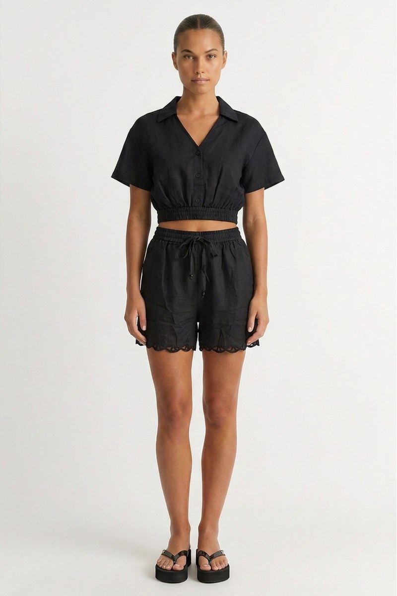 MONOCHROME CROPPED SHIRT WITH COLLAR-26806020-110