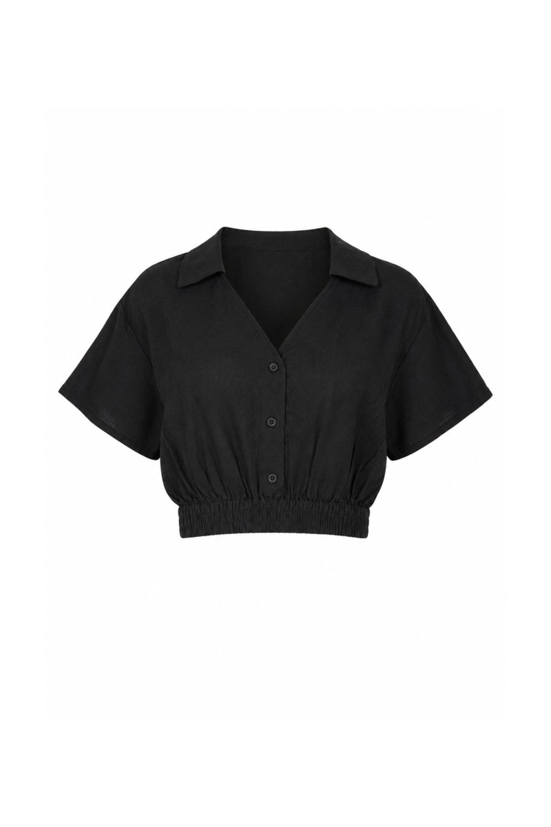 MONOCHROME CROPPED SHIRT WITH COLLAR-26806020-110