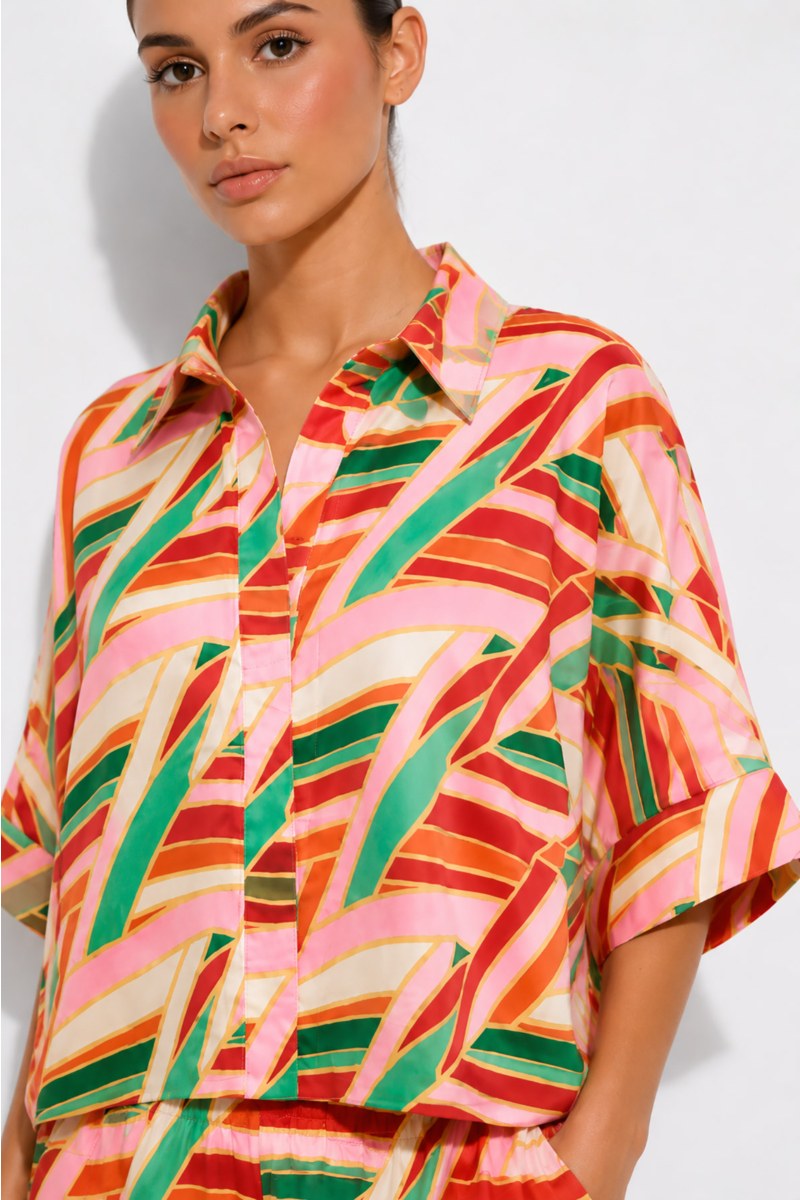 MULTICOLOR PRINTED TOP WITH COLLAR-26806050-714