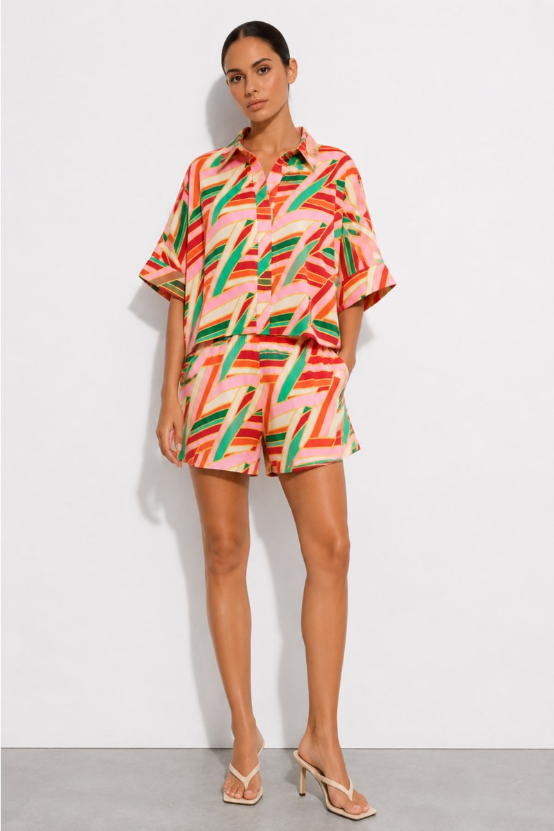 MULTICOLOR PRINTED TOP WITH COLLAR-26806050-714