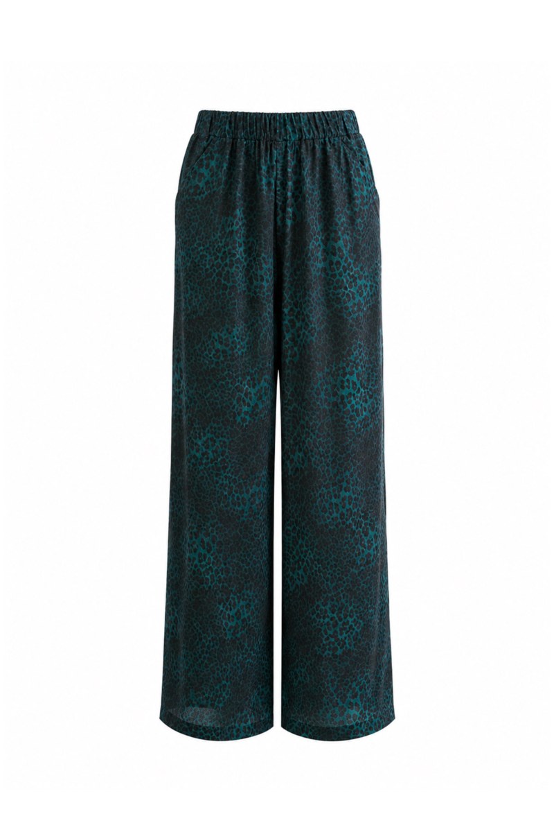SEMI-SHEER HIGH-WAISTED WIDE LEG LEOPARD PRINTED PANTS-26807033-403