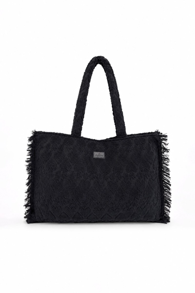 TERRY TOTE BEACH BAG WITH EMBOSSED DESIGNS-26809070-110