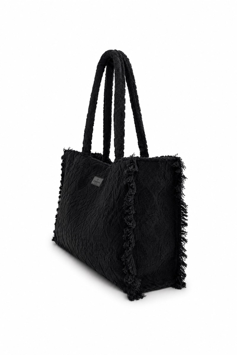 TERRY TOTE BEACH BAG WITH EMBOSSED DESIGNS-26809070-110