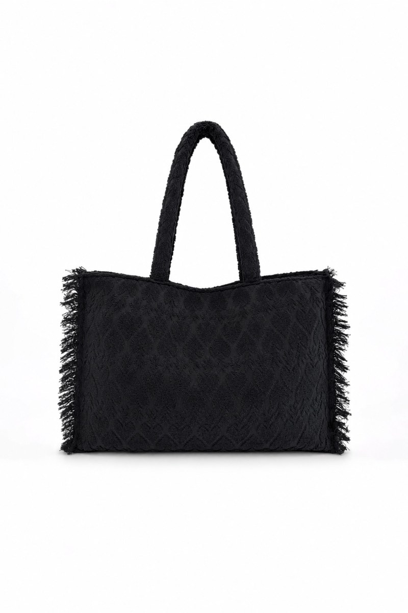 TERRY TOTE BEACH BAG WITH EMBOSSED DESIGNS-26809070-110