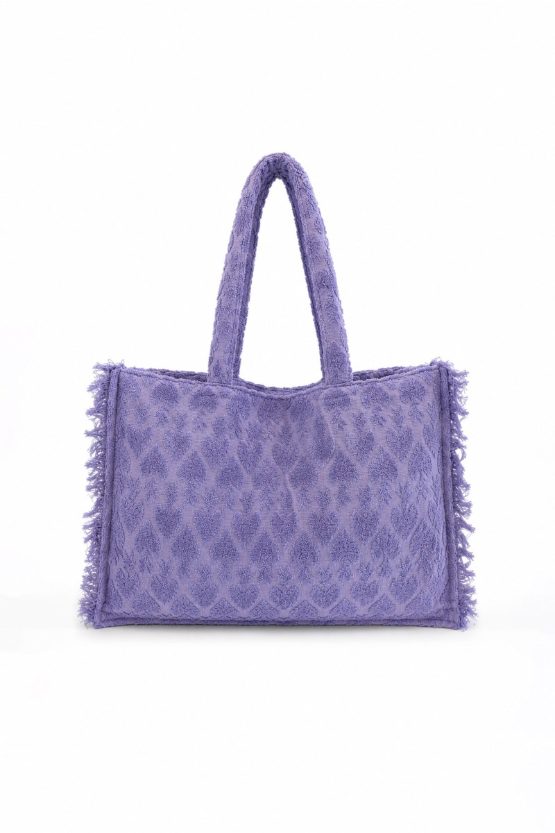 TERRY TOTE BEACH BAG WITH EMBOSSED DESIGNS-26809070-801
