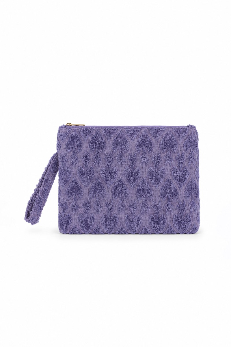 TERRY POUCH/COSMETIC CASE WITH EMBOSSED DESIGNS-26809071-801