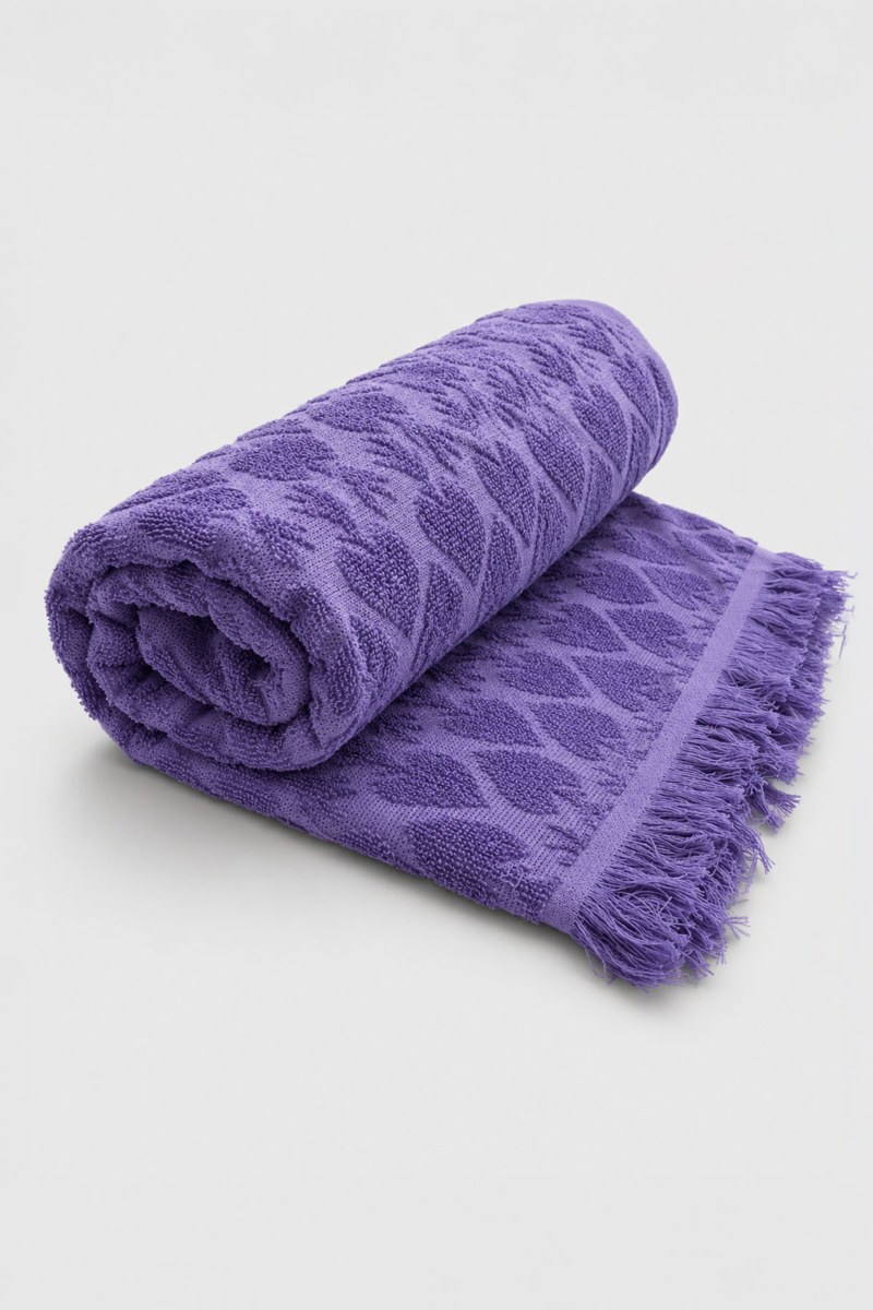 COTTON BEACH TOWEL WITH EMBOSSED DESIGNS-26809072-801