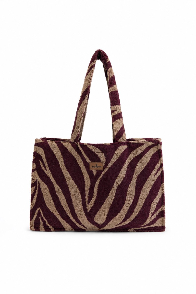 ZEBRA PRINTED TERRY TOTE BEACH BAG-26809077-631