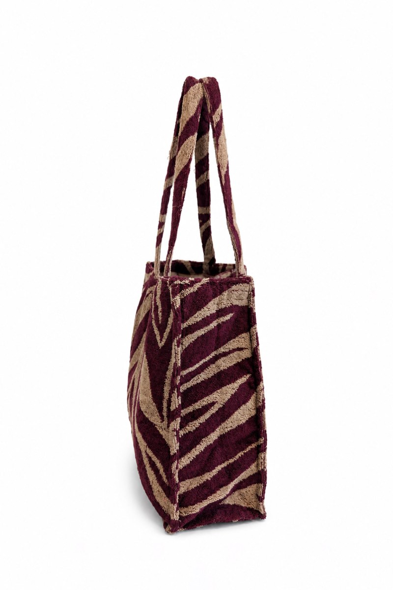 ZEBRA PRINTED TERRY TOTE BEACH BAG-26809077-631