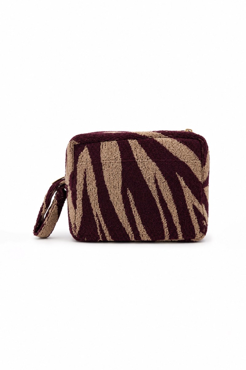 ZEBRA PRINTED TERRY POUCH/COSMETIC CASE-26809078-631
