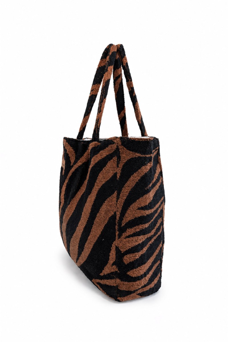 ZEBRA PRINTED TERRY TOTE BEACH BAG-26809079-330