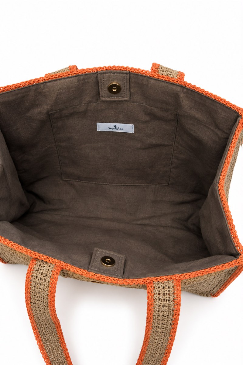 TWO-TONE STYLED STRAW BAG-26809081-301