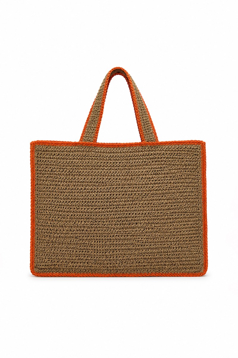 TWO-TONE STYLED STRAW BAG-26809081-301