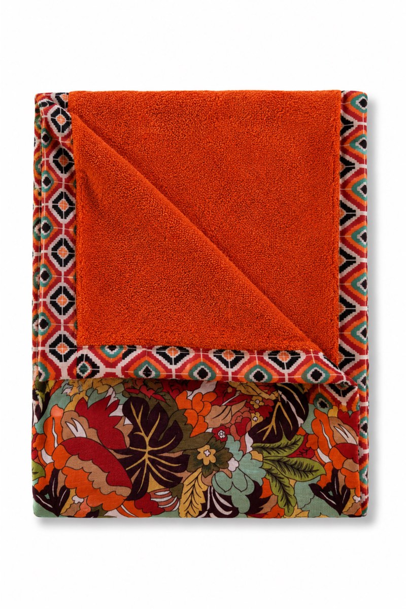 FLORAL PRINTED COTTON BEACH TOWEL/PAREO-26809090-611