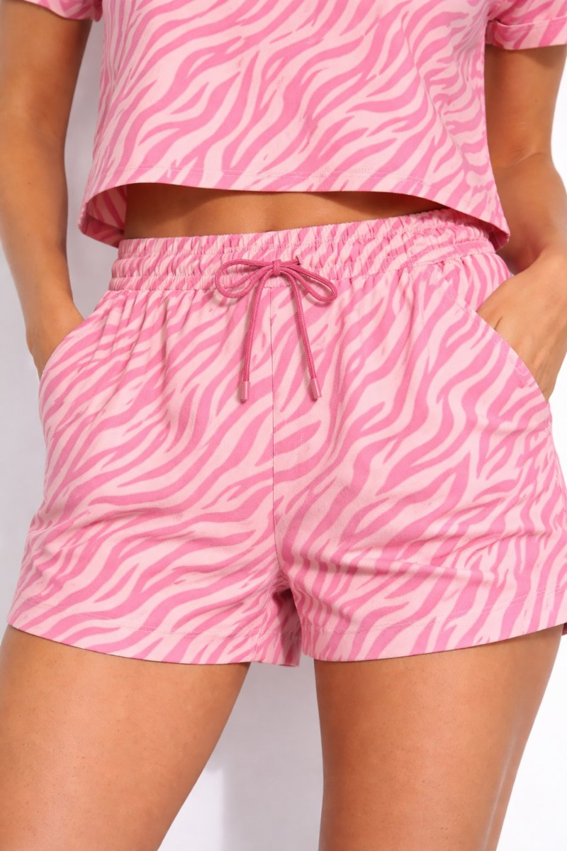 PRINTED SOFT LIGHT TOUCH HIGH WAISTED SHORTS IN SLIM FIT-26810018-719
