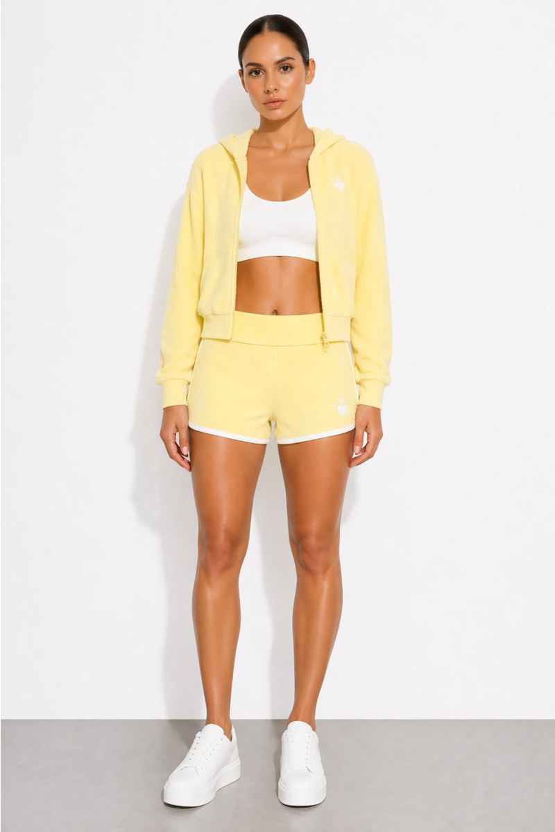 TERRY SHORTS WITH WIDE FOLD-OVER WAIST-26810070-605