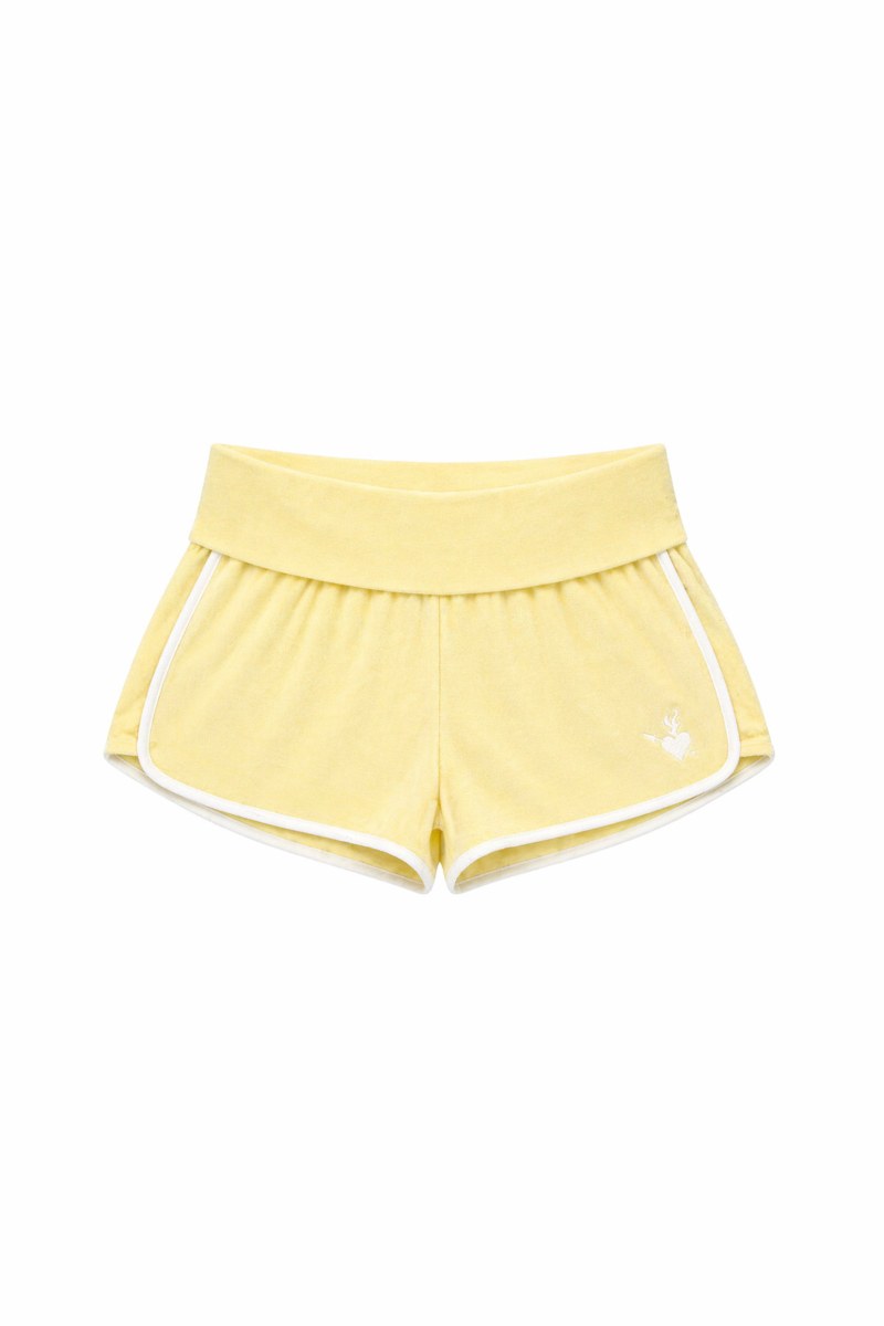 TERRY SHORTS WITH WIDE FOLD-OVER WAIST-26810070-605