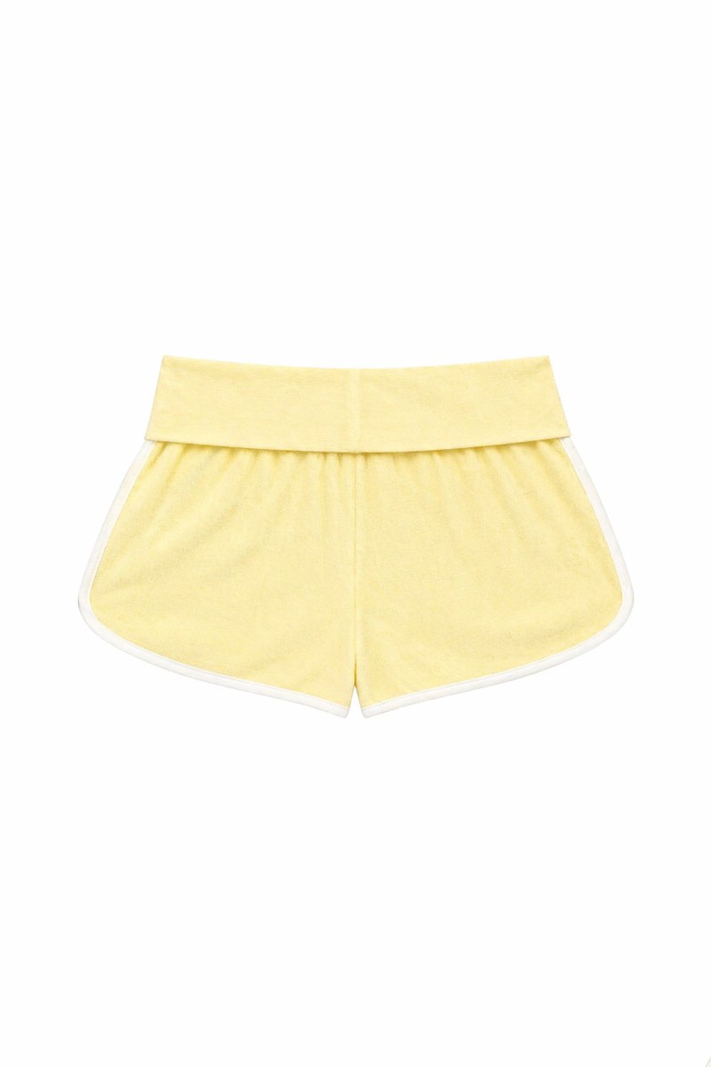 TERRY SHORTS WITH WIDE FOLD-OVER WAIST-26810070-605