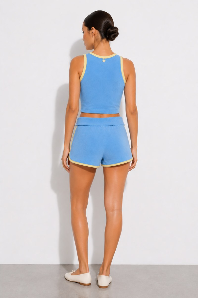 TERRY SHORTS WITH WIDE FOLD-OVER WAIST-26810070-987